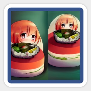 Kawaii Anime Sushi Sticker